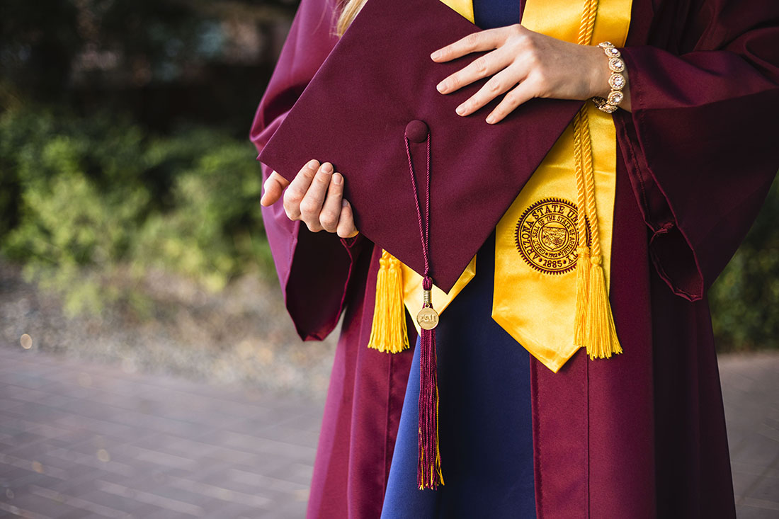 Cap and gown graduation photography